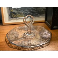sterling Silber Overlay Spire Glas Dessert/Sandwich Platte Mit Griff | 1940Er Jahre Antik sterling Silber Overlay Spire Glas Dessert/Sandwich Platte Mit Griff | 1940Er Jahre Antik von BugabooDesignsX