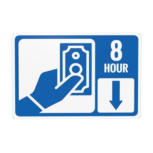 8 Hours Pay Parking Sign Metal Signs, Cautions Security Tin Sign, Safety Warning Signs, Street Business Wall Decor 30,5 x 20,3 cm von Bugana