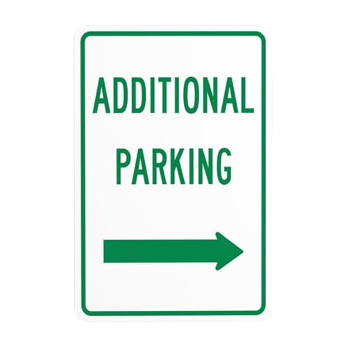 "Additional Parking Sign With Right Arrow", Metallschilder, Warnschild mit Aufschrift "Cautions Security", Parkplatz-Sicherheitswarnung, perfekt für Straßengeschäfte und Hauswand, 20,3 x 30,5 cm von Bugana