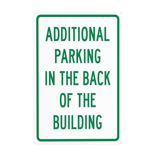 Blechschild mit Aufschrift "Additional Parking In The Back Of The Building", Warnschild mit Aufschrift "Cautions Security", Parkplatz-Sicherheitswarnung, perfekt für Straßengeschäfte und Hauswand Blechschild mit Aufschrift "Additional Parking In The Back Of The Building", Warnschild mit Aufschrift "Cautions Security", Parkplatz-Sicherheitswarnung, perfekt für Straßengeschäfte und Hauswand von Bugana
