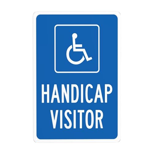 Blechschild mit Aufschrift "Handicap Visitor With Graphic Metal Warning Cautions Security Handicap Parking Tin Signs, Safety Posted Signs for Street Business Wall Decor 20,3 x 30,5 cm Blechschild mit Aufschrift "Handicap Visitor With Graphic Metal Warning Cautions Security Handicap Parking Tin Signs, Safety Posted Signs for Street Business Wall Decor 20,3 x 30,5 cm von Bugana