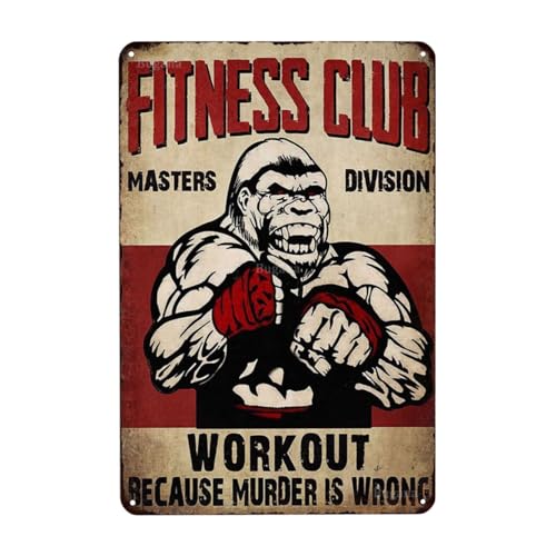 Bugana Fitness Club Masters Division Workout Because Murder is Wrong Metallschild Chic Vintage Blechschilder Retro Rusty Traces Poster Klassische Designs Stilvoll Lustig Dekor Kunst Geschenke 20,3 x Bugana Fitness Club Masters Division Workout Because Murder is Wrong Metallschild Chic Vintage Blechschilder Retro Rusty Traces Poster Klassische Designs Stilvoll Lustig Dekor Kunst Geschenke 20,3 x von Bugana