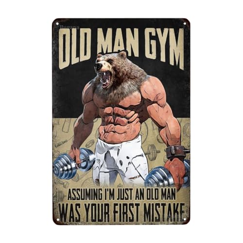 Bugana Old Man Gym Assuming I'm Just an Old Man Was Your First Mistake Metallschild Chic Vintage Blechschilder, Retro Rusty Traces Poster, Klassische Designs, Stilvoll, Lustig, Dekor-Kunstgeschenke, Bugana Old Man Gym Assuming I'm Just an Old Man Was Your First Mistake Metallschild Chic Vintage Blechschilder, Retro Rusty Traces Poster, Klassische Designs, Stilvoll, Lustig, Dekor-Kunstgeschenke, von Bugana