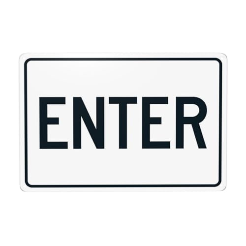Enter Sign Metallschilder, Warnschild, Sicherheitswarnschild, Straßen-, Geschäfts-Wanddekoration, 30,5 x 20,3 cm von Bugana