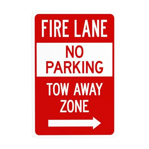 Metall-Warnschild, Aufschrift "Fire Lane Tow Away Zone with Right Arrow", Warnschild, Sicherheitsschilder für Straße, Geschäft, Wanddekoration, 20,3 x 30,5 cm Metall-Warnschild, Aufschrift "Fire Lane Tow Away Zone with Right Arrow", Warnschild, Sicherheitsschilder für Straße, Geschäft, Wanddekoration, 20,3 x 30,5 cm von Bugana