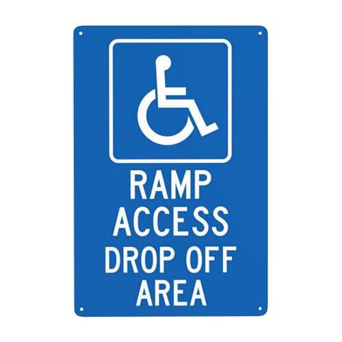 Metall-Warnschild, Aufschrift "Handicap Ramp Access Drop Off Area", Warnschild, Sicherheitsschilder für Straße, Geschäft, Wanddekoration, 20,3 x 30,5 cm Metall-Warnschild, Aufschrift "Handicap Ramp Access Drop Off Area", Warnschild, Sicherheitsschilder für Straße, Geschäft, Wanddekoration, 20,3 x 30,5 cm von Bugana