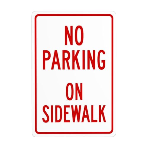 Metall-Warnschild, Aufschrift "No Parking On Sidewalk", Warnschild, Sicherheits-Blechschild, Sicherheitsschild für Straße, Geschäft, Wanddekoration, 20,3 x 30,5 cm Metall-Warnschild, Aufschrift "No Parking On Sidewalk", Warnschild, Sicherheits-Blechschild, Sicherheitsschild für Straße, Geschäft, Wanddekoration, 20,3 x 30,5 cm von Bugana