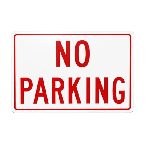 Metallschild mit Aufschrift "No Parking Red Signs, Cautions Security Tin Sign, Safety Warning Signs, Street Business Wall Decor", 30,5 x 20,3 cm von Bugana
