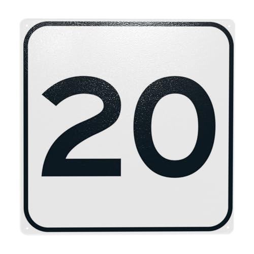 Metallschild mit Aufschrift "Parking Lot Number 50.8 cm, Cautions Security Tin Sign, Safety Warning Signs, Street Business Wall Decor 30,5 x 30,5 cm von Bugana