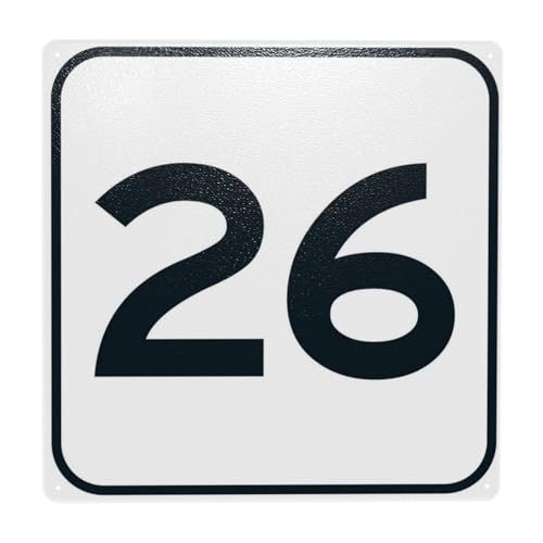 Metallschild mit Aufschrift "Parking Lot Number 66.0 cm, Cautions Security Tin Sign, Safety Warning Signs, Street Business Wall Decor 30,5 x 30,5 cm von Bugana
