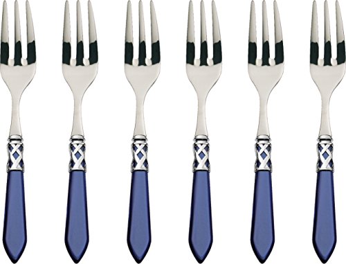 Bugatti ALC2M N4217 Aladdin - 6-teiliges Besteckset Kuchengabeln, Edelstahl/Kunststoff (ABS), blau, 21 x 18 x 3 cm von BUGATTI
