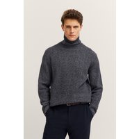 bugatti Rollkragenpullover "Regular Fit" Grobstrick aus einem Wollmix von Bugatti