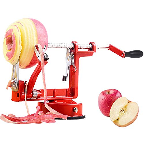Bugucat Apfelschäler, Profi Apfelschneider Apfelschälmaschine Spiralschneider Apfelentkerner Schälmaschine Kartoffel Obstschneider 3 in 1 Funktion in Premium Qualität von Bugucat