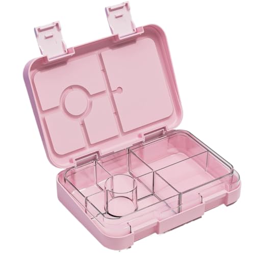Bugucat Brotdose Kinder mit Fächern, Tritan Lunchbox Kinder Bento Box Auslaufsicher,Vesperdose Frühstücksbox für Mädchen,Jausenbox Brotdose für Erwachsene (Rosa) von Bugucat
