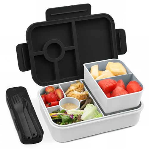 Bugucat Brotdose Kinder mit Fächern 1300ML,Lunchbox Kinder Auslaufsicher mit 5 Fächern,Bento Box Lunchbox mit Fächern für Kinder Erwachsene,Vesperdose Frühstücksbox für Mädchen & Jungen Schwarz Bugucat Brotdose Kinder mit Fächern 1300ML,Lunchbox Kinder Auslaufsicher mit 5 Fächern,Bento Box Lunchbox mit Fächern für Kinder Erwachsene,Vesperdose Frühstücksbox für Mädchen & Jungen Schwarz von Bugucat