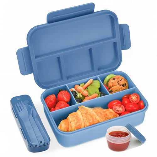 Bugucat Brotdose mit Fächern 1300ML,Lunchbox Kinder Auslaufsicher mit Fächern,Lunch Box Bento Box mit Fächern für Kinder und Erwachsene,Vesperdose Frühstücksbox für Jungen&Mädchen,Dunkelblau Bugucat Brotdose mit Fächern 1300ML,Lunchbox Kinder Auslaufsicher mit Fächern,Lunch Box Bento Box mit Fächern für Kinder und Erwachsene,Vesperdose Frühstücksbox für Jungen&Mädchen,Dunkelblau von Bugucat