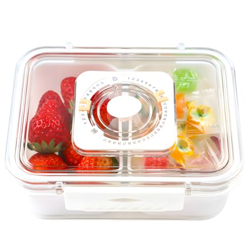 Bugucat Snackschale mit Deckel 3PCS,Snackbox mit Fächern Plastik Snackbox Obstteller aus Kunststoff,Gewürzlagerbehälter Geteilte Servierschale mit Deckel,Wiederverwendbares Snackteller für Nüsse Obst von Bugucat