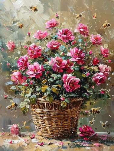 Malen Nach Zahlen Blatt Paint by Numbers Blume Malen Nach Zahlen Kinder ab 8 9 10 jahre mädchen Handgemalt Ölgemälde Kreativ Set Mit 3 Pinseln und Acrylfarbe Leinwand Kit 100X135cm (ohne Rahmen) e-93 von Bugufen