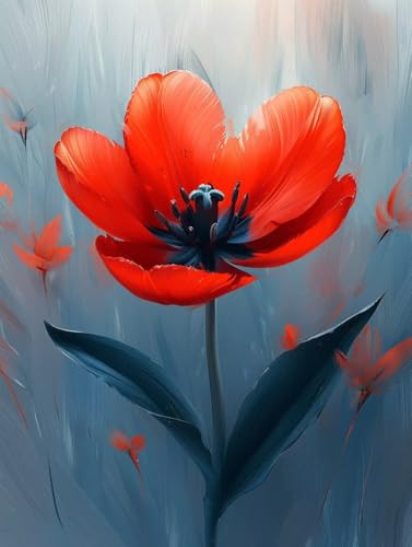 Malen Nach Zahlen Blume Malen Nach Zahlen Erwachsene mit Rahmen Blatt Paint by Numbers Kreativ Set Mit 3 - Pinseln und Acrylfarbe Knitterfreie Leinwand Kit Home Haus Deko Geschenke (40 X 50 cm) l-213 von Bugufen