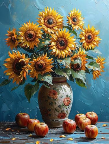 Malen Nach Zahlen Blume Malen Nach Zahlen Erwachsene mit Rahmen Obst Paint by Numbers Kreativ Set Mit 3 - Pinseln und Acrylfarbe Knitterfreie Leinwand Kit Home Haus Deko Geschenke (100 X 135 cm) l-13V von Bugufen