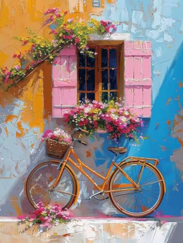 Malen Nach Zahlen Blume Paint by Numbers Auto Malen Nach Zahlen Kinder ab 7 8 9 10 jahre mädchen Handgemalt Ölgemälde Kreativ Set Mit 3 Pinseln und Acrylfarbe Leinwand Kit 70X95cm (mit Rahmen) s-187 von Bugufen