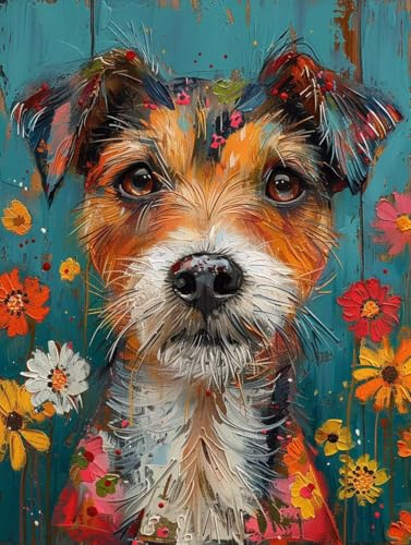 Malen Nach Zahlen Blume Paint by Numbers Tier Malen Nach Zahlen Kinder ab 7 8 9 10 jahre mädchen Handgemalt Ölgemälde Kreativ Set Mit 3 Pinseln und Acrylfarbe Leinwand Kit 30X40cm (mit Rahmen) a-18O von Bugufen