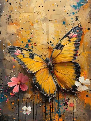 Malen Nach Zahlen Blume Paint by Numbers Überprüfung Malen Nach Zahlen Kinder ab 7 8 9 10 jahre mädchen Handgemalt Ölgemälde Kreativ Set Mit 3 - Pinseln und Acrylfarbe 30 X 40 cm (ohne Rahmen) e-68 von Bugufen