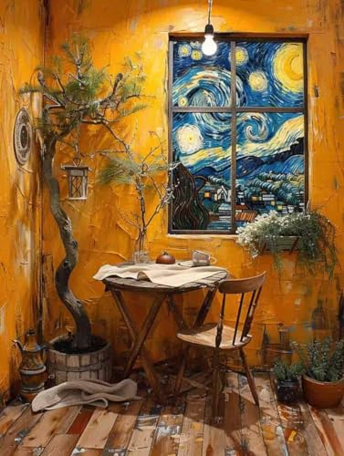 Malen Nach Zahlen Sternenhimmel Paint by Numbers Berühmte Gemälde Malen Nach Zahlen Kinder ab 8 9 10 jahre mädchen Handgemalt Ölgemälde Kreativ Set Mit 3 Pinseln und Acrylfarbe 50X65cm ohne Rahmen t-8 Malen Nach Zahlen Sternenhimmel Paint by Numbers Berühmte Gemälde Malen Nach Zahlen Kinder ab 8 9 10 jahre mädchen Handgemalt Ölgemälde Kreativ Set Mit 3 Pinseln und Acrylfarbe 50X65cm ohne Rahmen t-8 von Bugufen