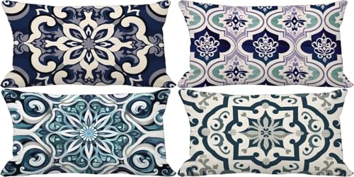 Marineblau Kissenbezug 60x80 Geometrie Outdoor Kissenbezug Weich Dekokissen 4er Set Doppelseitig Musterdesign Sofakissen Deko Wohnzimmer, Sommer Outdoor Terrasse Garten Bank Auto Zierkissen o16-3 Marineblau Kissenbezug 60x80 Geometrie Outdoor Kissenbezug Weich Dekokissen 4er Set Doppelseitig Musterdesign Sofakissen Deko Wohnzimmer, Sommer Outdoor Terrasse Garten Bank Auto Zierkissen o16-3 von Bugufen