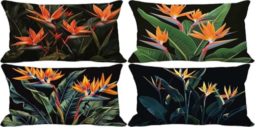 Nordeuropa Kissenbezug 70x90 Blatt Outdoor Kissenbezug Weich Dekokissen 4er Set Doppelseitig Musterdesign Sofakissen Deko Wohnzimmer, Frühling Sommer Outdoor Terrasse Garten Bank Auto Zierkissen z35-7 von Bugufen