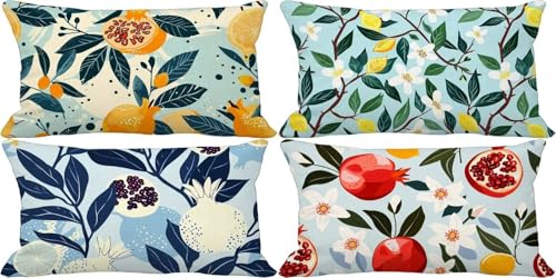 Outdoor Kissenbezug 30x50 Modern Outdoor Kissen Weich Sofakissen Obst Musterdesign Kissenbezüge 4er Set, Schlafzimmer Deko Wohnzimmer, Frühling Sommer Herbst Terrasse Garten Zierkissenbezüge 47u-Q Outdoor Kissenbezug 30x50 Modern Outdoor Kissen Weich Sofakissen Obst Musterdesign Kissenbezüge 4er Set, Schlafzimmer Deko Wohnzimmer, Frühling Sommer Herbst Terrasse Garten Zierkissenbezüge 47u-Q von Bugufen