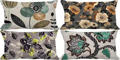 Outdoor Kissenbezug 40x70 Nordeuropa Outdoor Kissen Weich Sofakissen Einfach Musterdesign Kissenbezüge 4er Set, Schlafzimmer Deko Wohnzimmer, Sommer Herbst Garten Terrasse Zierkissenbezüge 48l-Q von Bugufen