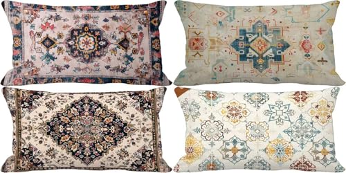 Outdoor Kissenbezug 50x70 Grau Outdoor Kissen Weich Sofakissen Böhmen Musterdesign Kissenbezüge 4er Set, Schlafzimmer Deko Wohnzimmer, Frühling Sommer Herbst Terrasse Garten Zierkissenbezüge 59c-7 Outdoor Kissenbezug 50x70 Grau Outdoor Kissen Weich Sofakissen Böhmen Musterdesign Kissenbezüge 4er Set, Schlafzimmer Deko Wohnzimmer, Frühling Sommer Herbst Terrasse Garten Zierkissenbezüge 59c-7 von Bugufen