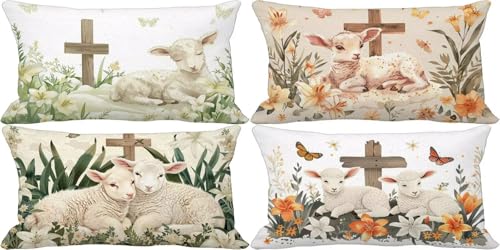 Outdoor Kissenbezug 50x80 Ländlich Outdoor Kissen Weich Sofakissen Blume Musterdesign Kissenbezüge 4er Set, Schlafzimmer Deko Wohnzimmer, Frühling Sommer Herbst Terrasse Garten Zierkissenbezüge 33p-8 Outdoor Kissenbezug 50x80 Ländlich Outdoor Kissen Weich Sofakissen Blume Musterdesign Kissenbezüge 4er Set, Schlafzimmer Deko Wohnzimmer, Frühling Sommer Herbst Terrasse Garten Zierkissenbezüge 33p-8 von Bugufen