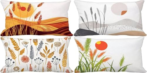 Outdoor Kissenbezug 50x80 Orange Farbe Outdoor Kissen Weich Sofakissen Modern Musterdesign Kissenbezüge 4er Set, Schlafzimmer Deko Wohnzimmer, Sommer Herbst Garten Terrasse Zierkissenbezüge 42p-L Outdoor Kissenbezug 50x80 Orange Farbe Outdoor Kissen Weich Sofakissen Modern Musterdesign Kissenbezüge 4er Set, Schlafzimmer Deko Wohnzimmer, Sommer Herbst Garten Terrasse Zierkissenbezüge 42p-L von Bugufen