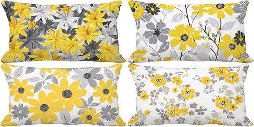 Outdoor Kissenbezug 60x80 Gelb Outdoor Kissen Weich Sofakissen Blume Musterdesign Kissenbezüge 4er Set, Schlafzimmer Deko Wohnzimmer, Frühling Sommer Herbst Terrasse Garten Zierkissenbezüge 49u-A Outdoor Kissenbezug 60x80 Gelb Outdoor Kissen Weich Sofakissen Blume Musterdesign Kissenbezüge 4er Set, Schlafzimmer Deko Wohnzimmer, Frühling Sommer Herbst Terrasse Garten Zierkissenbezüge 49u-A von Bugufen