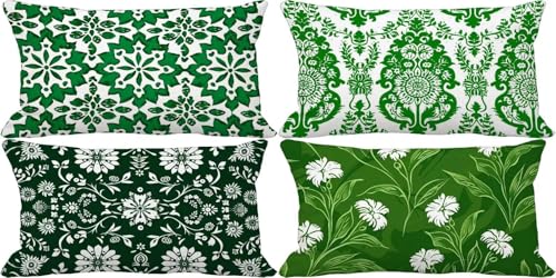 Outdoor Kissenbezug 60x80 Grün Outdoor Kissen Weich Sofakissen Blume Musterdesign Kissenbezüge 4er Set, Schlafzimmer Deko Wohnzimmer, Frühling Sommer Herbst Terrasse Garten Zierkissenbezüge 46l-4 Outdoor Kissenbezug 60x80 Grün Outdoor Kissen Weich Sofakissen Blume Musterdesign Kissenbezüge 4er Set, Schlafzimmer Deko Wohnzimmer, Frühling Sommer Herbst Terrasse Garten Zierkissenbezüge 46l-4 von Bugufen
