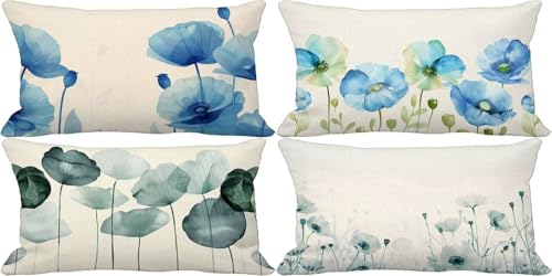 Türkis Kissenbezug 40x80 Blume Outdoor Kissenbezug Weich Dekokissen 4er Set Doppelseitig Musterdesign Sofakissen Deko Wohnzimmer, Frühling Sommer Outdoor Terrasse Garten Bank Auto Zierkissen x28-C Türkis Kissenbezug 40x80 Blume Outdoor Kissenbezug Weich Dekokissen 4er Set Doppelseitig Musterdesign Sofakissen Deko Wohnzimmer, Frühling Sommer Outdoor Terrasse Garten Bank Auto Zierkissen x28-C von Bugufen