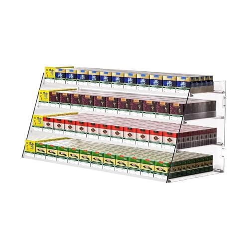 Buhelyc Automatische Zigarettenetui Pusher Rack Transparent mehrschichtig Zigarettenständer Trapezoidal Zigaretten Präsentationsständer für Supermärkte(Size:9-Column,Color:2-Layer) von Buhelyc