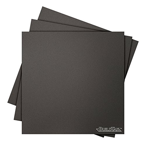 BuildTak BT45X45-3PK Druckoberfläche für 3D-Modelldruck, quadratisch, 11,4 x 11,4 cm, Schwarz, 3 Stück von BuildTak