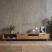 Nussbaum Lowboard/Sideboard Konsolentisch Aus Eiche Tv-Möbel Wohnzimmer Schrank Echtholz von WoodYouAdore