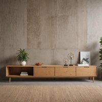 Eichen Lowboard/Sideboard Konsolentisch Aus Nussbaum Tv-Möbel Wohnzimmer Schrank Echtholz von WoodYouAdore