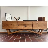 Lowboard/Sideboard Konsolentisch Massivholz Tisch Console Table Schrank Echtholztisch von WoodYouAdore