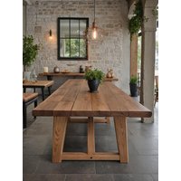 Rustic Solid Wood Dining Table - Handcrafted Office & Conference Farmhouse Modern von WoodYouAdore