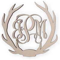 Rustikales Holz-Hirschgeweih-Monogramm | Sondergröße 1"-42" von Buildeez