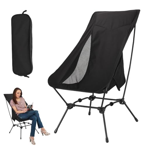 Builrand Campingstuhl Hochlehner faltbar 265LBS, Klappstuhl Camping leicht Vierecksrahmen, Angelstuhl klappbar mit 2 Seitentaschen, Faltstuhl Ultraleicht für Outdoor Wandern Picknick von Builrand