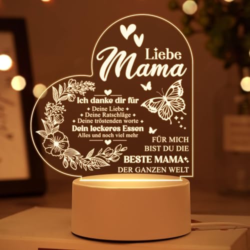 Buioata Muttertag Geschenk, Geschenke für Mama - Acryl Nachtlicht, Mama Geschenk, Muttertagsgeschenk, Geschenk für Mama, Mutter Tochter Geschenk, Mama Geburtstagsgeschenk, Geburtstagsgeschenk Mama … von Buioata