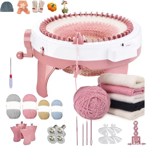 Buithafu Strickmaschine, 48 Nadeln Smart Weaving Round Loom, Strickmaschinen Knitting Board Rotating Double Knit Loom Machine Kit für Erwachsene/Kinder DIY stricken Schal Hut Socke Buithafu Strickmaschine, 48 Nadeln Smart Weaving Round Loom, Strickmaschinen Knitting Board Rotating Double Knit Loom Machine Kit für Erwachsene/Kinder DIY stricken Schal Hut Socke von Buithafu