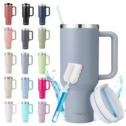 Bukaty Thermobecher mit Strohhalm und Henkel 30oz/0.9L,Großer Trinkbecher mit Deckel und Strohhalm,Kaffeebecher to go Thermo,Edelstahl Vakuum Isolierbecher Tragbare Autobecher für Kalte Heiße Getränke Bukaty Thermobecher mit Strohhalm und Henkel 30oz/0.9L,Großer Trinkbecher mit Deckel und Strohhalm,Kaffeebecher to go Thermo,Edelstahl Vakuum Isolierbecher Tragbare Autobecher für Kalte Heiße Getränke von Bukaty