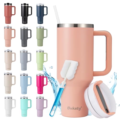 Bukaty Thermobecher mit Strohhalm und Henkel 30oz/0.9L,Großer Trinkbecher mit Deckel und Strohhalm,Kaffeebecher to go Thermo,Edelstahl Vakuum Isolierbecher Tragbare Autobecher für Kalte Heiße Getränke Bukaty Thermobecher mit Strohhalm und Henkel 30oz/0.9L,Großer Trinkbecher mit Deckel und Strohhalm,Kaffeebecher to go Thermo,Edelstahl Vakuum Isolierbecher Tragbare Autobecher für Kalte Heiße Getränke von Bukaty